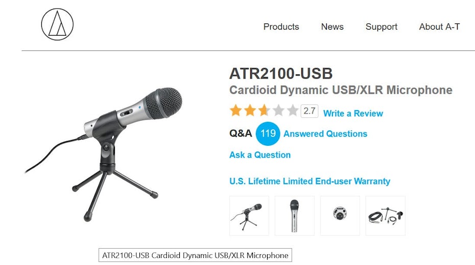 Audio Technica ATR 2100