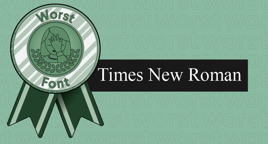 illustrato premio per la peggior caratteri associati con il tipo di carattere Times New Roman
