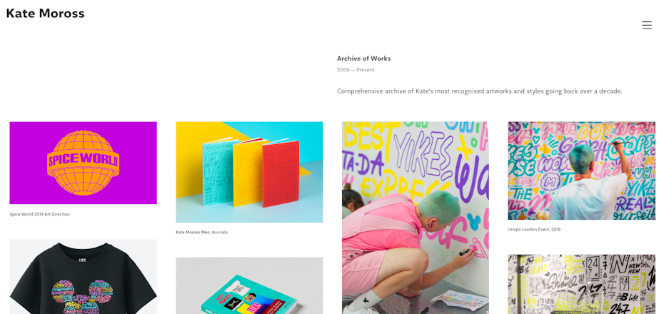 graphic designer websites: Kate Moross portfolio