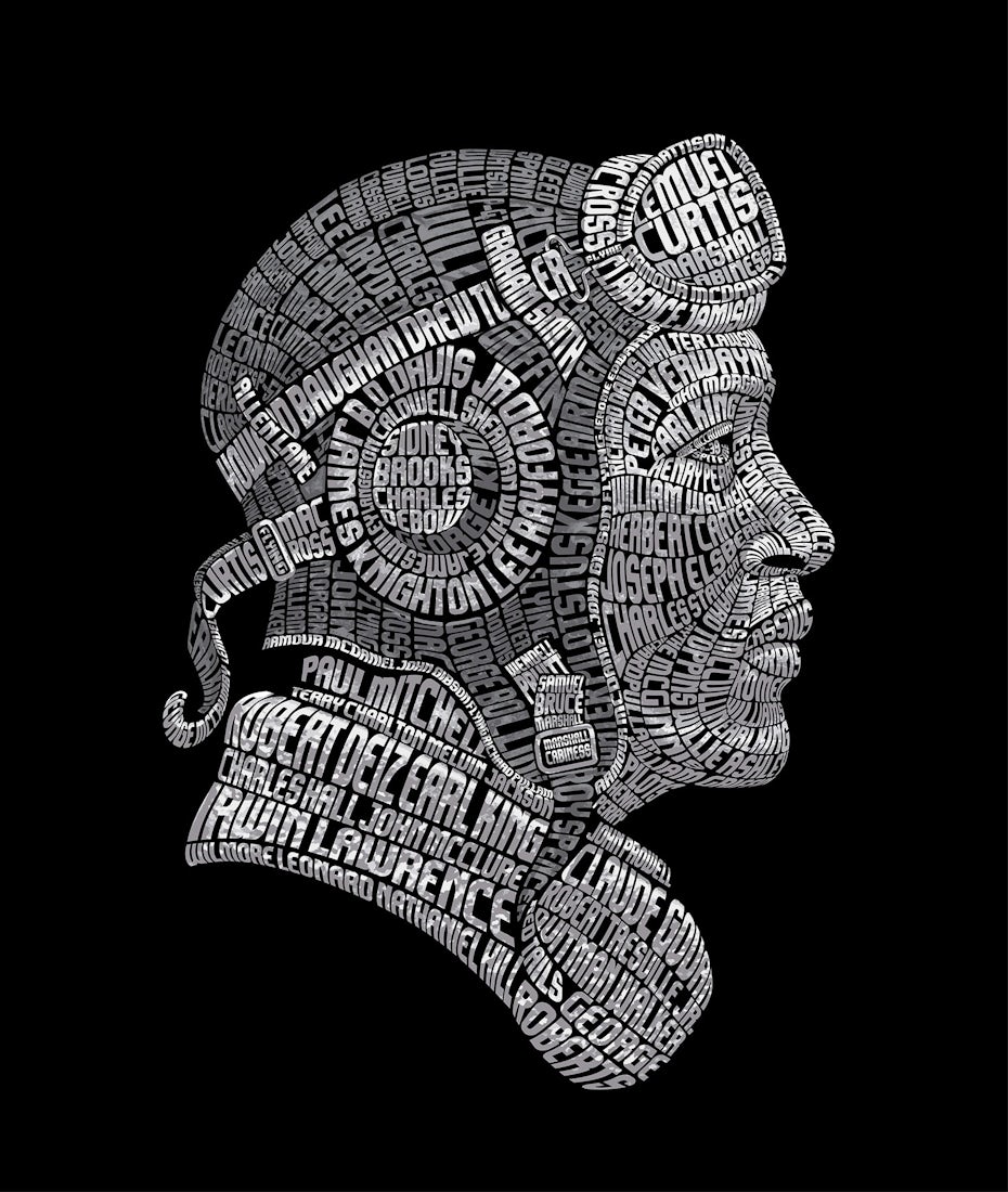 Pilot illustration made out of typography