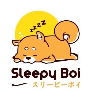Illustration of a sleeping shiba inu