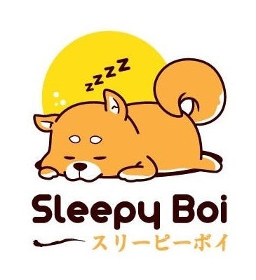 Illustration of a sleeping shiba inu
