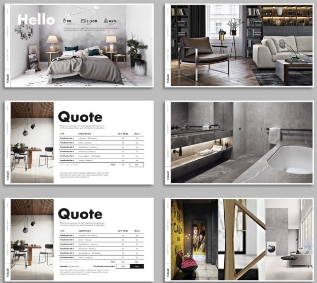 Diapositives PowerPoint pour un branding d'agence d'architecture