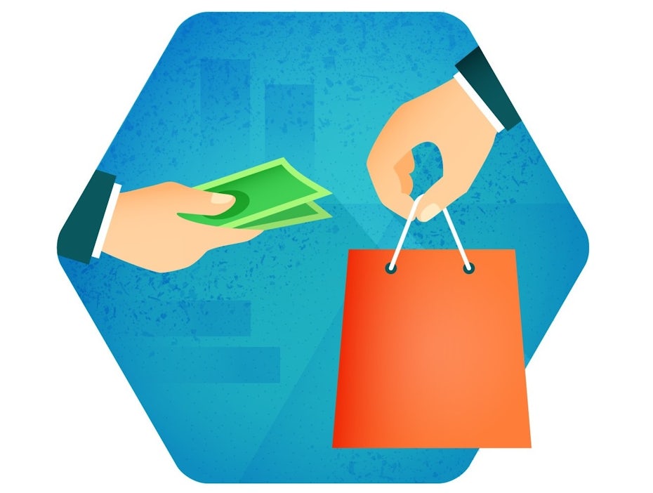 brand loyalty illustration showing purchase interaction