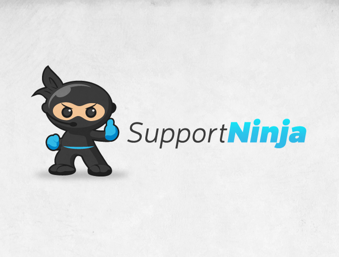 customer support ninja logo Maskottechn