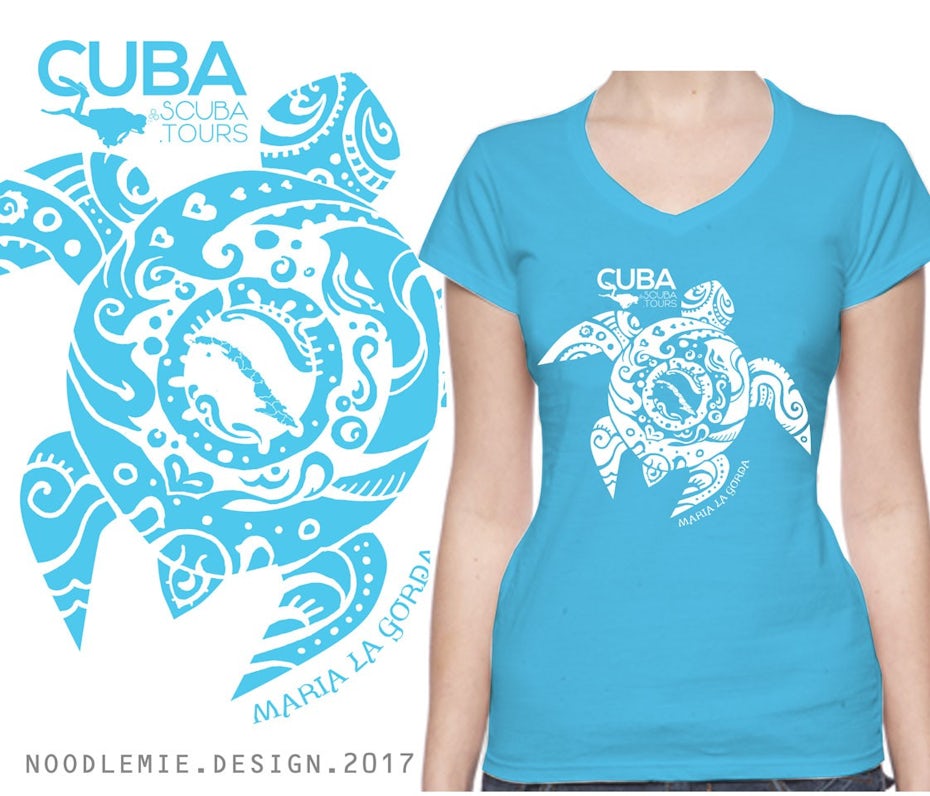 Custom t-shirt with turtle design 