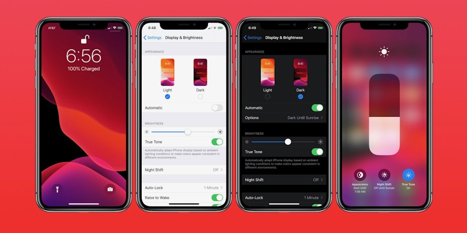 Dark mode vs light mode in app design for iOS 13