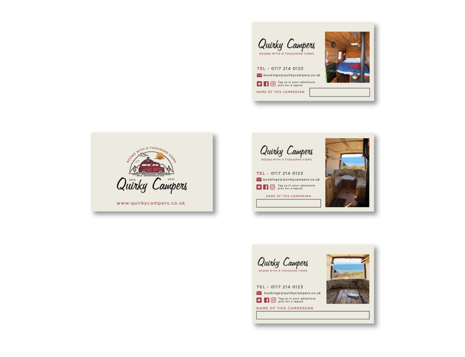 Quirky Campers business cards