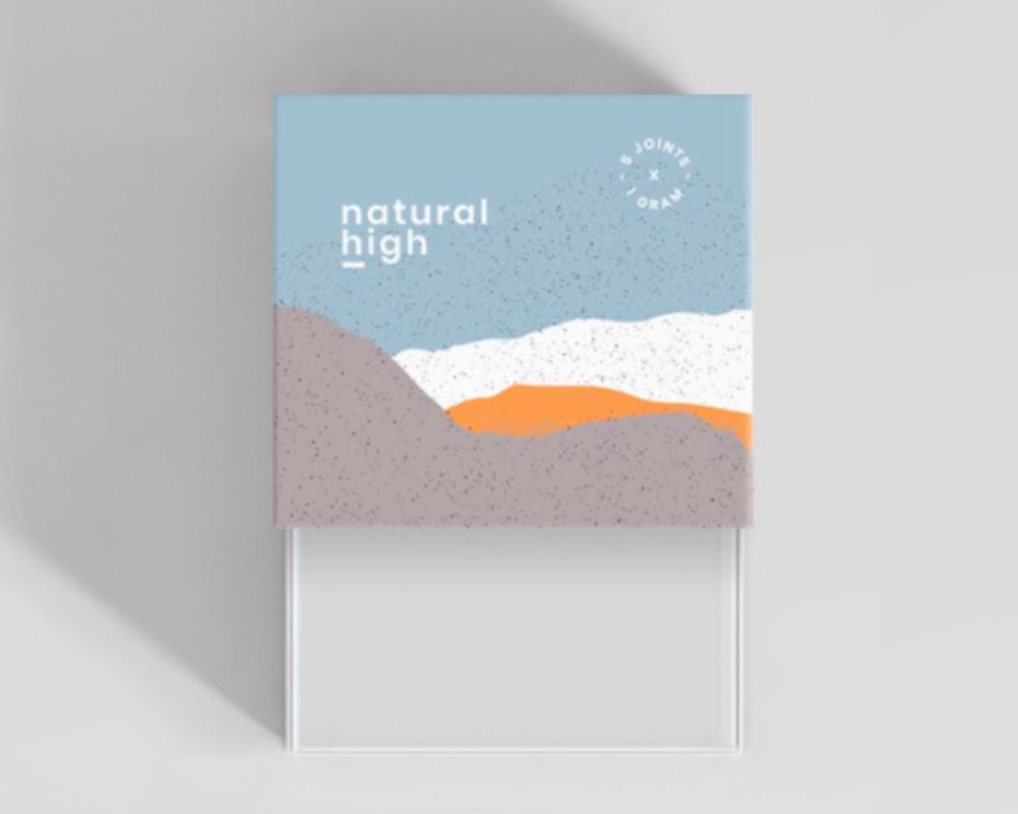 Paper texture packaging design showing different elevations with different colors