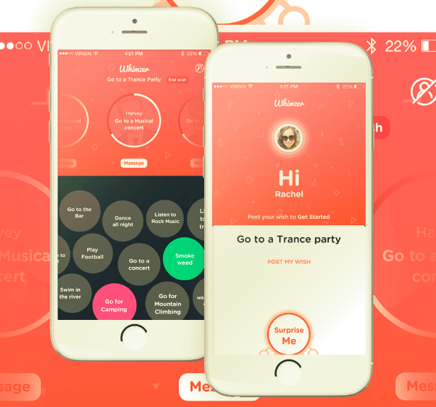 Whimzer app design
