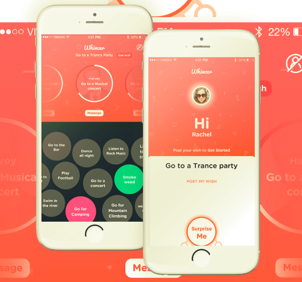 Whimzer app design