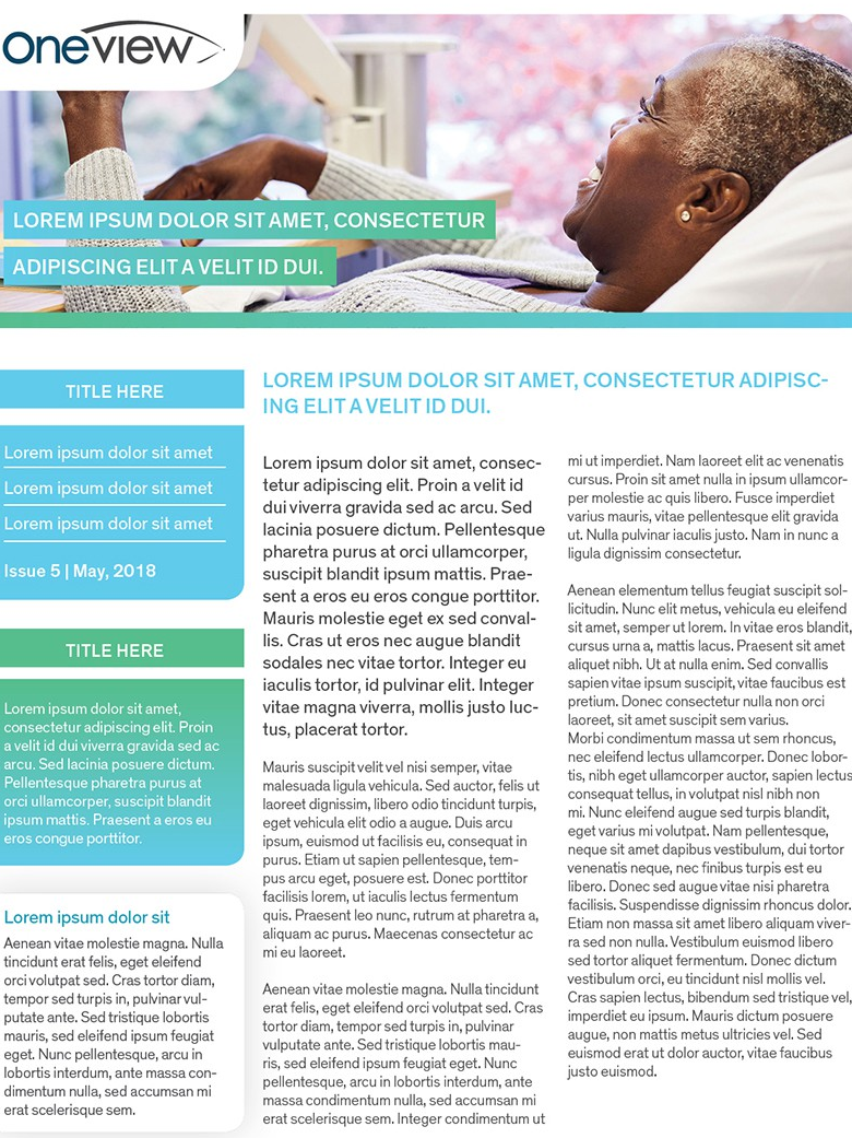alt text: green and white pharmaceutical newsletter template