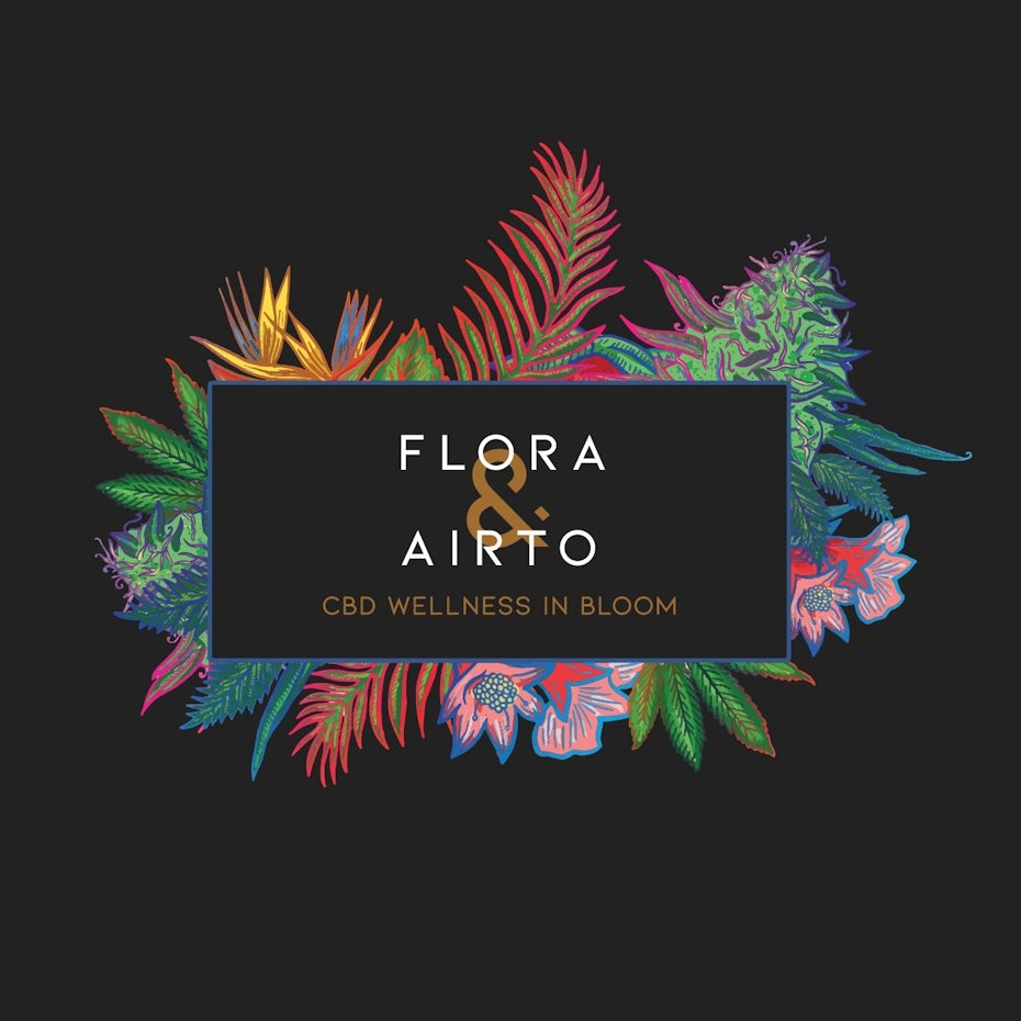 floral cbd logo design