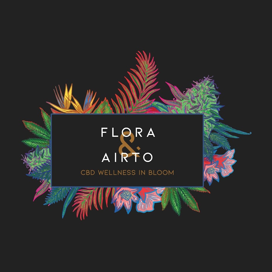 floral cbd logo design
