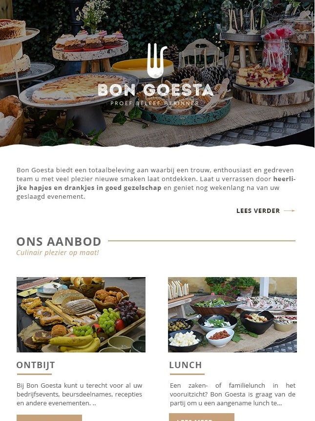 tan and white food-focused newsletter