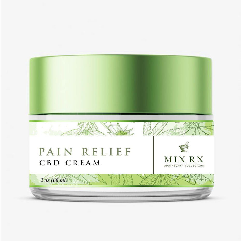 green cbd pain relief cream packaging