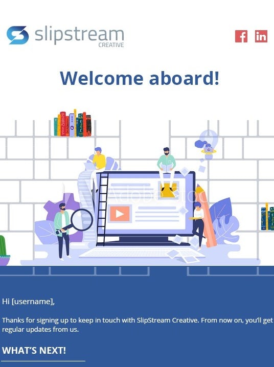 flat design welcome email