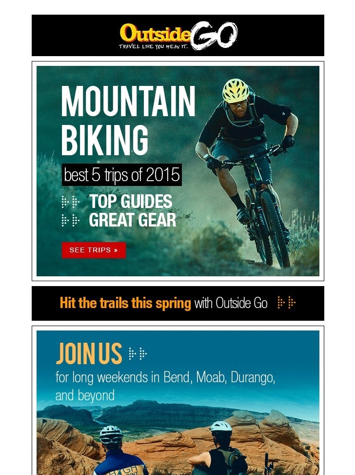colorful, photo-heavy mountain biking newsletter