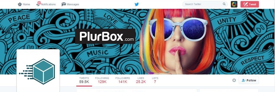 modern social media design for twitter page with graphics and photo