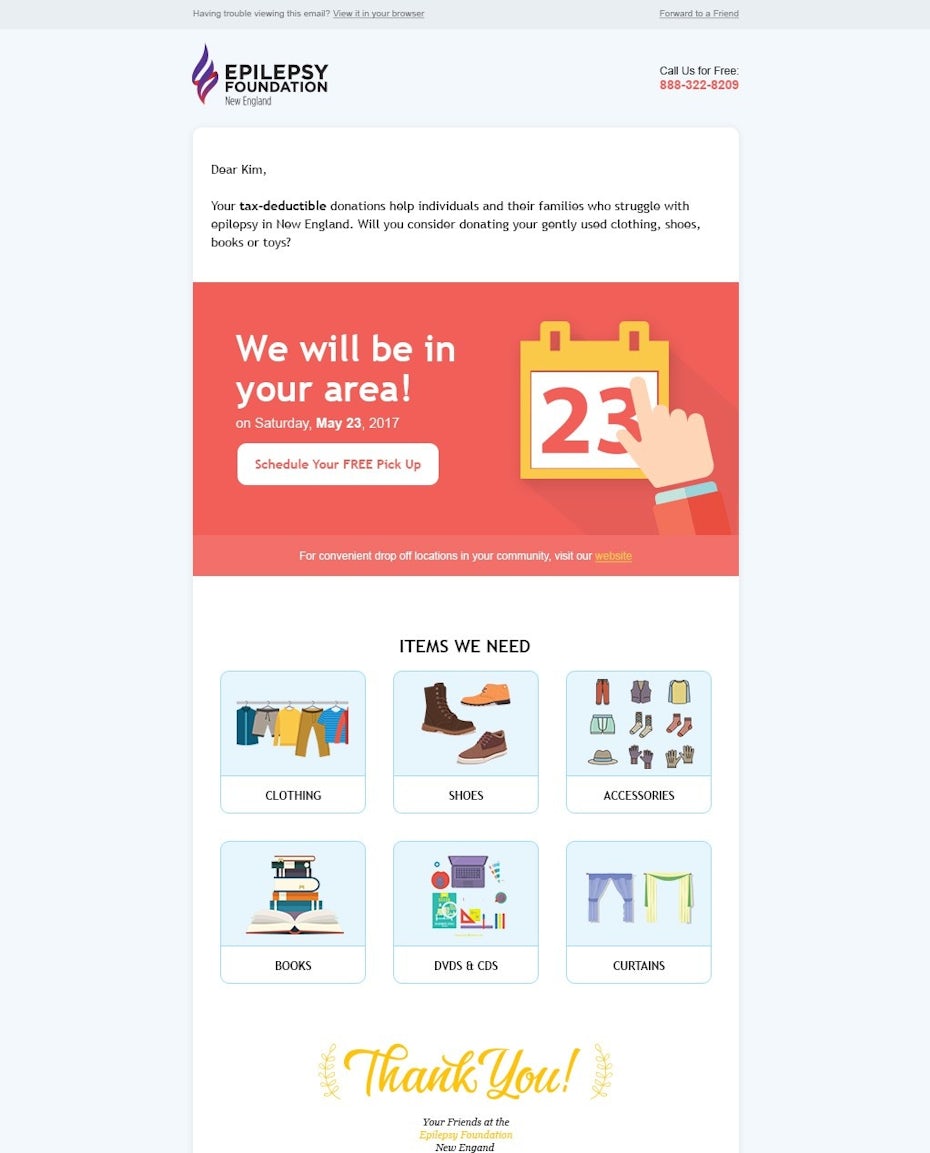 illustrated email newsletter design with calendar graphics and illustrations