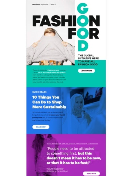 poppiges, modernes, farbenfrohes newsletter design