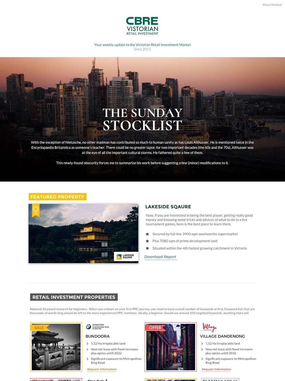 photo-heavy real estate newsletter