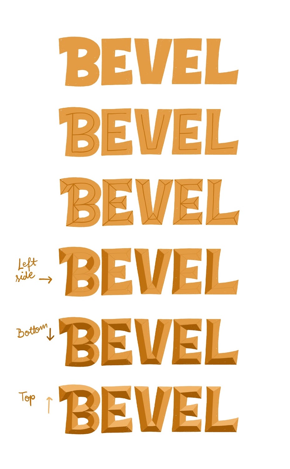 Bevel 3D lettering