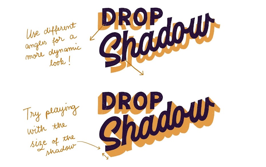 Drop shadow 3D lettering