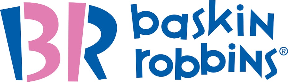 Le logo rose et bleu de Baskin Robbins représentent bien les logos à double sens