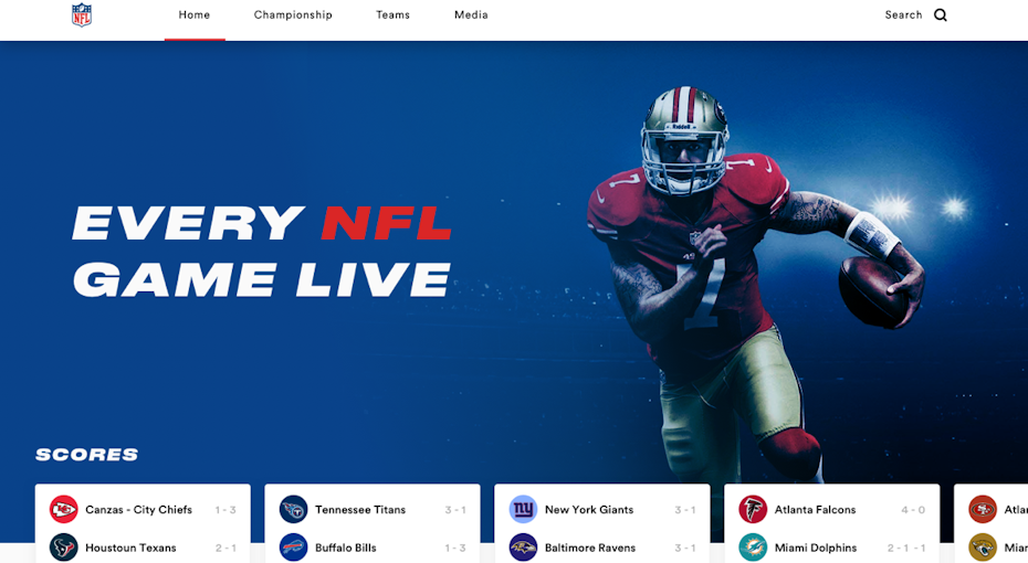 Blue and red sports web page design