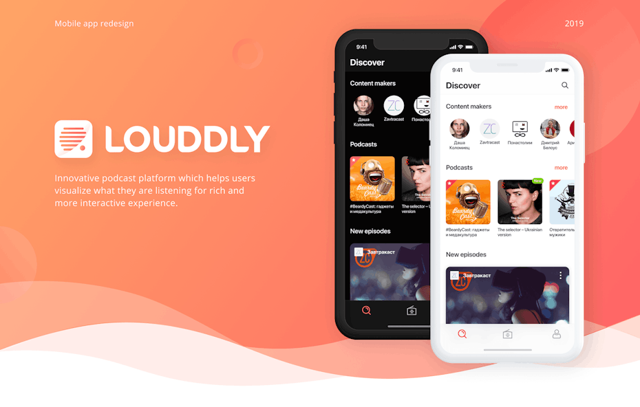 UX prototype of a podcast app