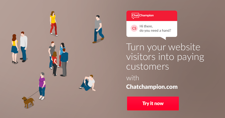 banner ad with illustration of people chatting with each other