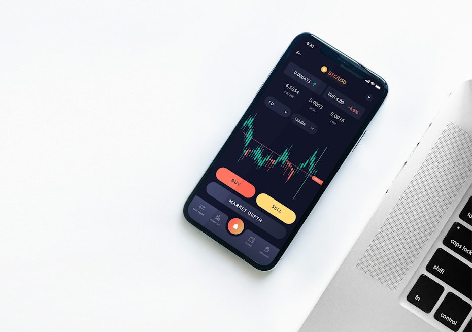modern ui design with a dark background and orange and red buttons