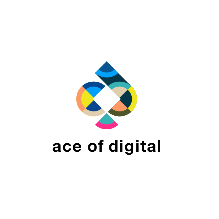 Multi colored abstract pattern digital marketing logo