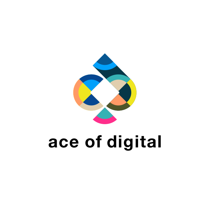 Multi colored abstract pattern digital marketing logo