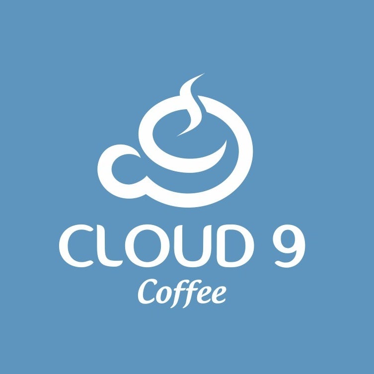 logo with hidden meaning with coffee cup in shape of a 9