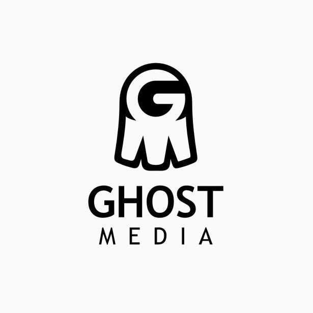 Digital marketing logo with quirky ghost icon