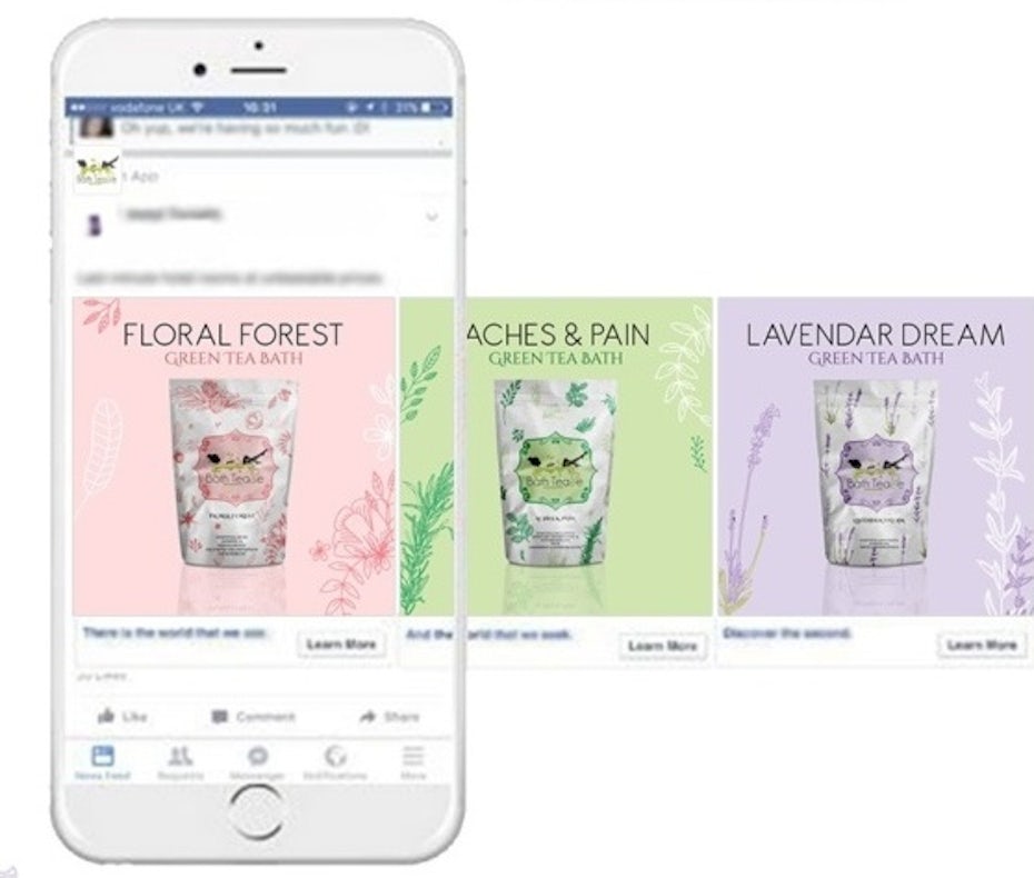 pastel instagram ad design for bath product
