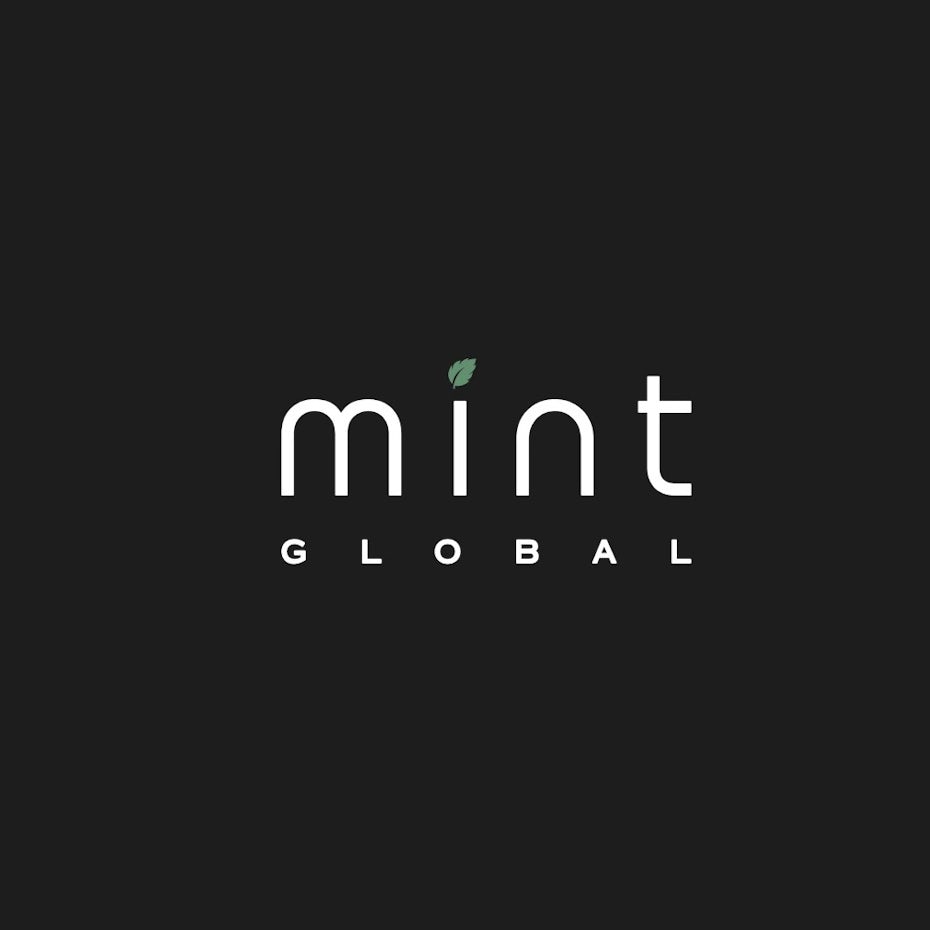Minimalist sans serif digital marketing wordmark logo with accent green