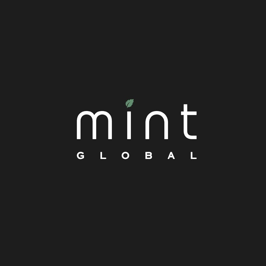 Minimalist sans serif digital marketing wordmark logo with accent green
