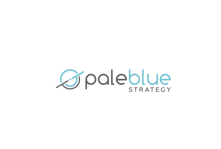 Blue circular abstract shape digital marketing logo