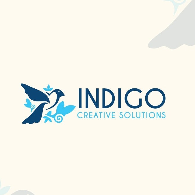 Elegant blue bird mascot digital marketing logo