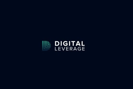 Blue and green gradient tech-themed digital marketing logo