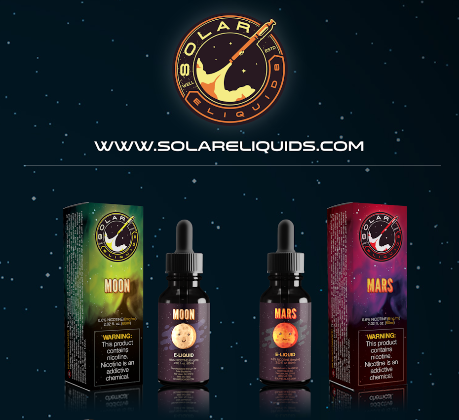 space themed email design for e-liquids company