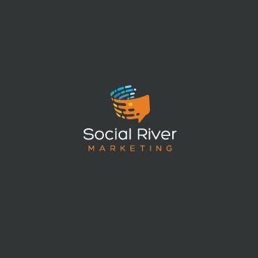 Speech bubble communication-themed digital marketing logo