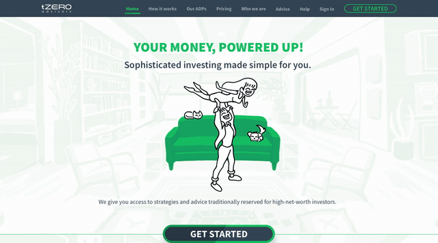 Animated UX design of a green finance web page