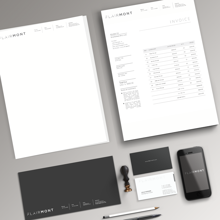 minimalist invoice design for consultant