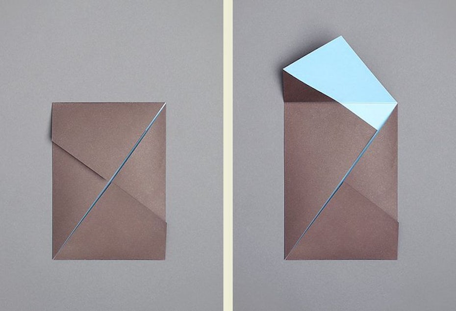 restaurant bill folded like origami