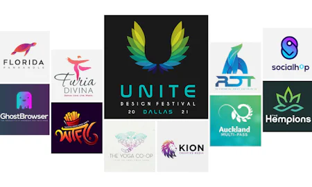 Featured image for the article "34 gradient logos that are made with the shades"