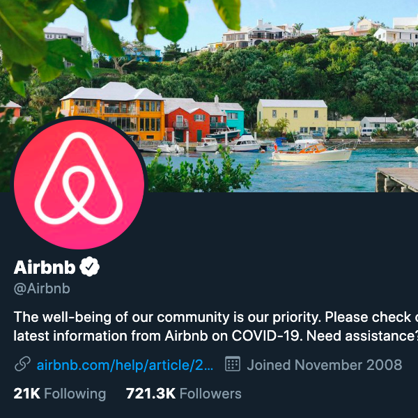 Airbnb’s Twitter avatar